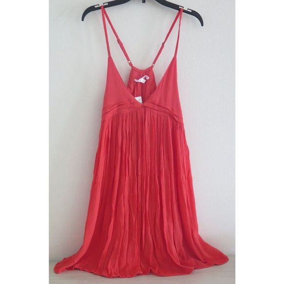 O'Neill SP0416026 Women's Sz S Red Saltwater Solids Tank Dress Swim Cover-Up $50 - Picture 1 of 7